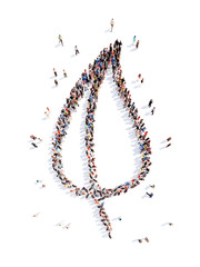 people in the form of a leaf .