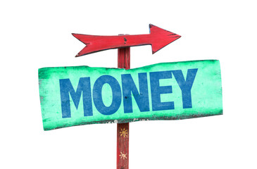 Money sign isolated on white