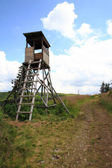 Naklejka premium hide building in the Jeseniky (czech republic)