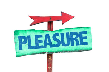 Pleasure sign isolated on white