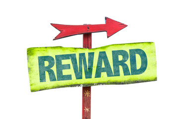 Reward sign isolated on white