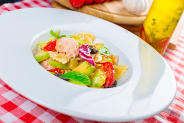 Salmon pasta salad