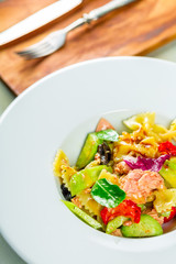 Salmon pasta salad