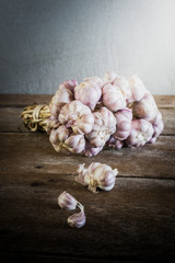 group of Organic garlic