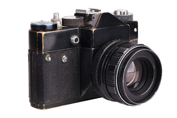 Old film camera in black
