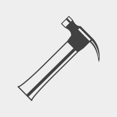 Claw hammer monochrome icon