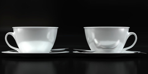 Cup mockups on black background