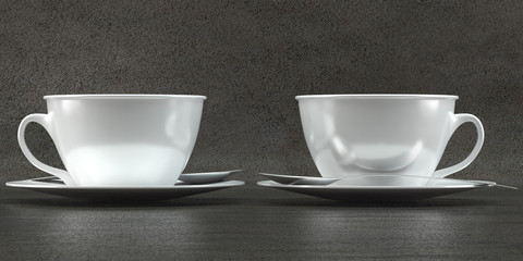 Cup mockups on concrete background