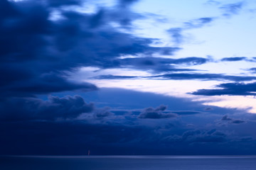 Naklejka premium Storm clouds and lightning over Lake Titicaca in Bolivia