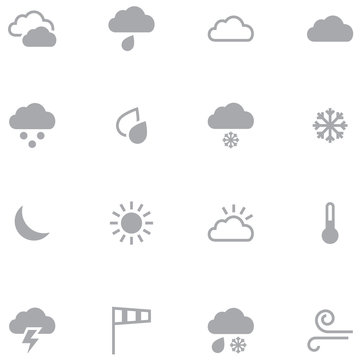 Set of minimalistic weather icons for web and mobile application