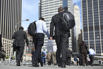 business people walking on the street