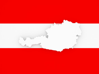 Three-dimensional map of Austria.