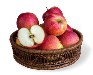apples in wicker dish