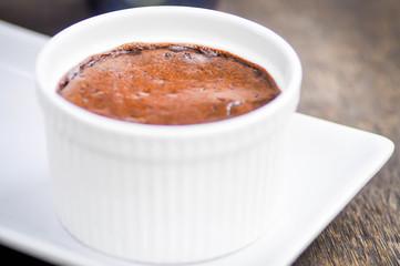 Chocolate lava cake in a cup