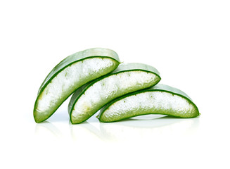 aloe vera fresh leaf. isolated over white