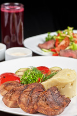 tongue with grilled vegetable