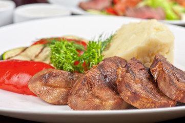 tongue with grilled vegetable