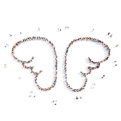 people in the form of wings.