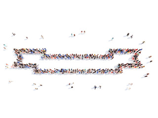 people in the form of ribbons.