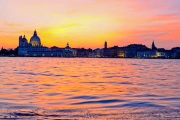 Dramatic sunset in Venice, Italy