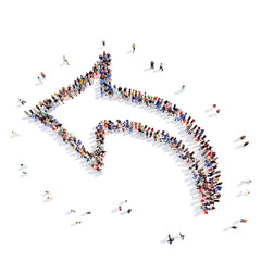 People in the form of arrows.