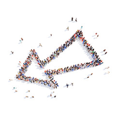 People in the form of arrows.