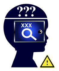 Warning Kid Searching X-Rated Material
