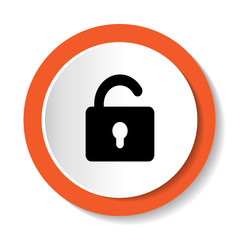 Круглый значок с открытым замком