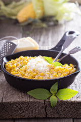 Creamy corn with parmesan