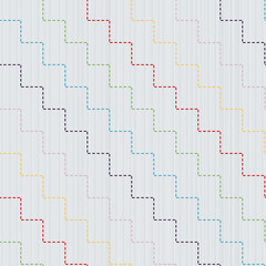 Naklejka premium Traditional Japanese Embroidery Ornament with colorful connected