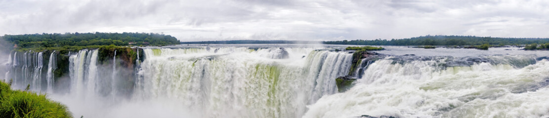 Waterfall Iguasu named Devil Diablo Throat, View from Argentina side to Brazil riverside