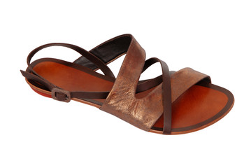female leather brown sandal