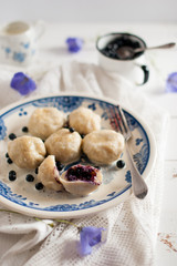 Dumplings with ricotta and blueberries