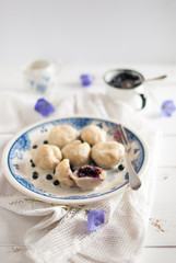 Dumplings with ricotta and blueberries