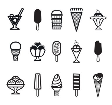 Vector Black Ice Cream Icons