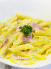 Penne spaghetti carbonara