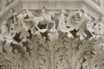 Detail column of the Doge Palace, Venice, Italy