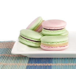 macarons isolated on white