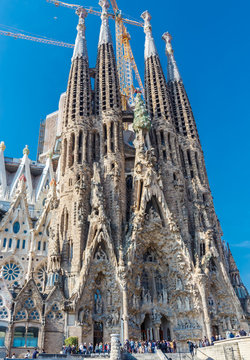 Basilica  of the Holy Family (Sagrada Familia). Barcelona