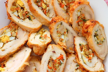 meat rolls close up