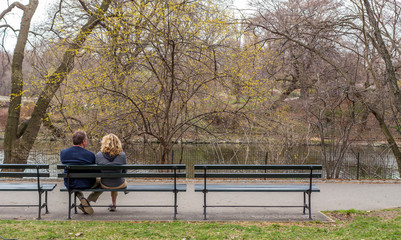 Poeple on park bench
