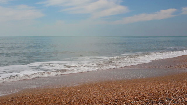 light breeze at beautiful sea coast at sunny day