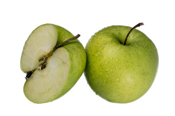 Green apple sliced