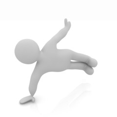 3d man isolated on white. Series: morning exercises - making pus