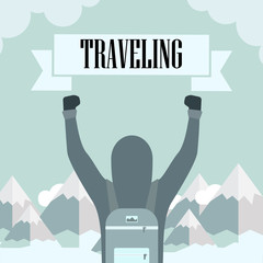 hiking in the mountains