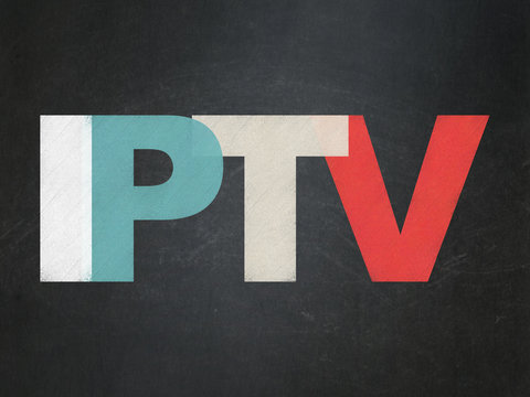 Web development concept: IPTV on School Board background