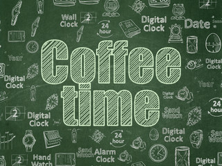 Time concept: Coffee Time on School Board background