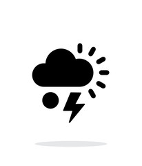 Hail with lightning weather simple icon on white background.