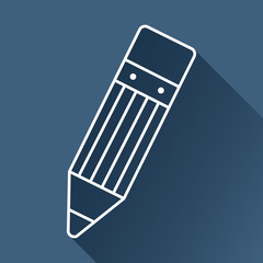 Vector flat pencil icon  isolated outline. Eps10