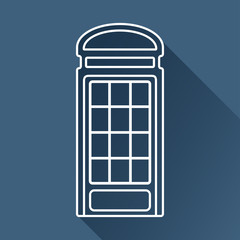 Vector british telephone box icon outline isolated. Eps10